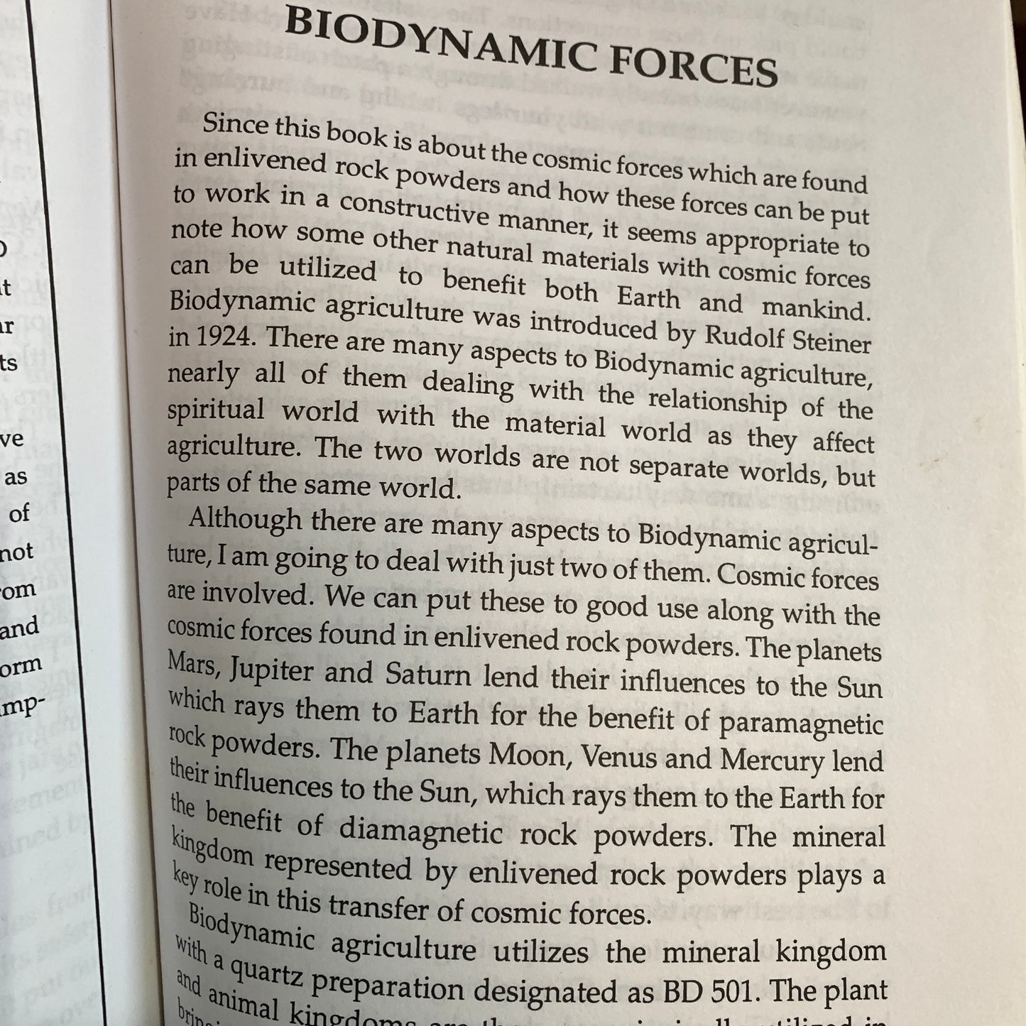 biodynamic Forces in enlivened rock powders