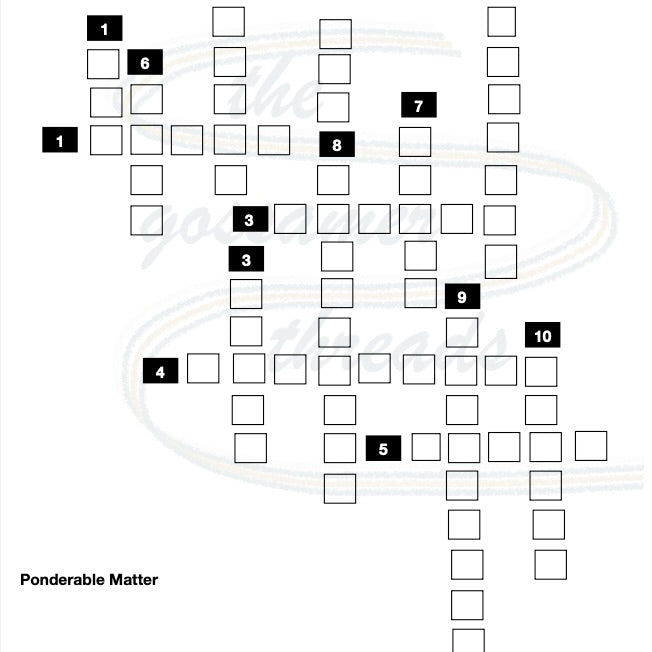 Learning Packet cw 042825 Crossword Ponderable Matter