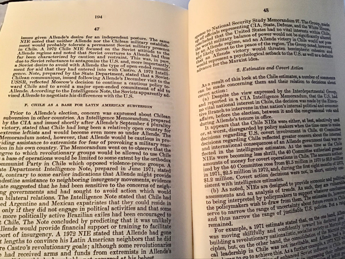 A 1975 Report Discussing Covert Action