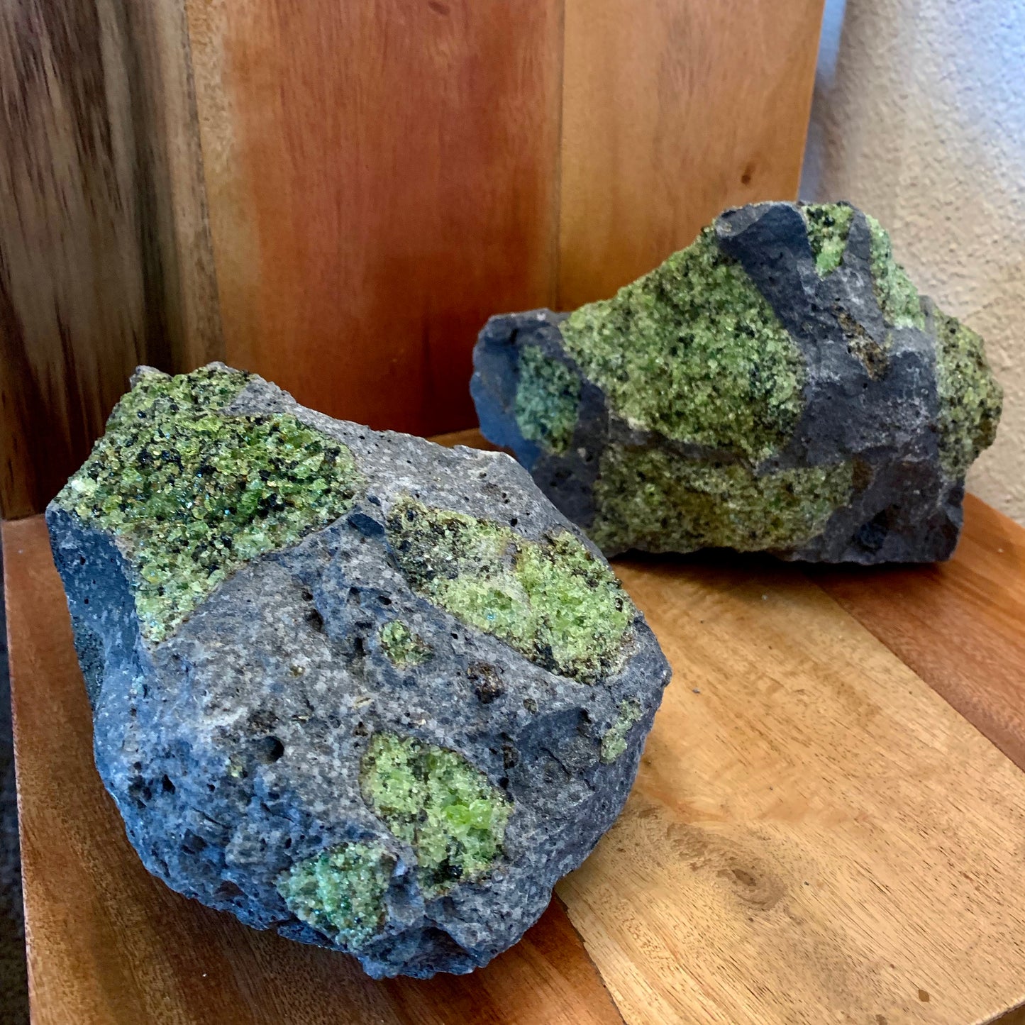 peridot on basalt