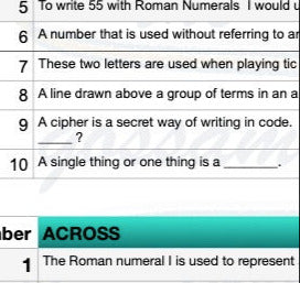 preview learning pack cw30525 Crossword for math