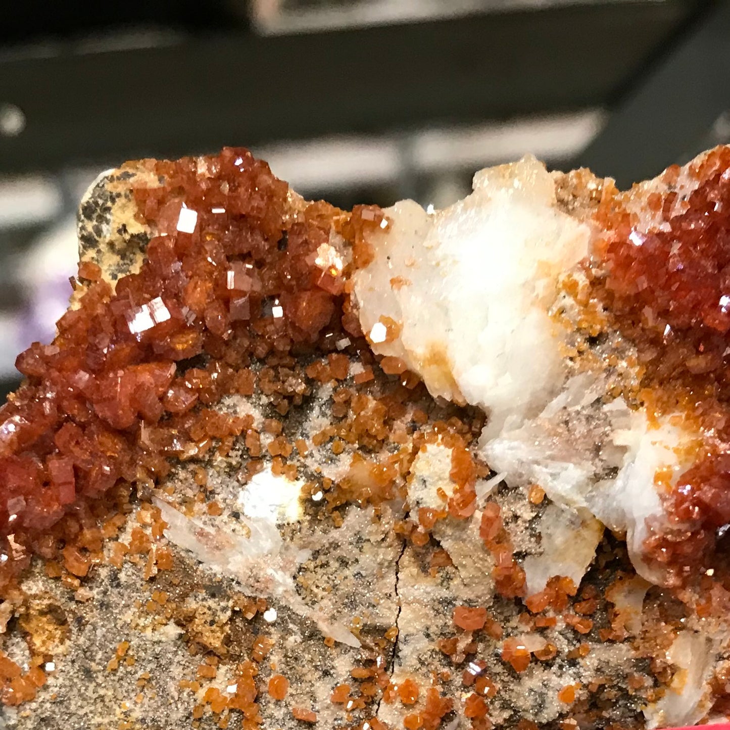 red crystals of vanadinite