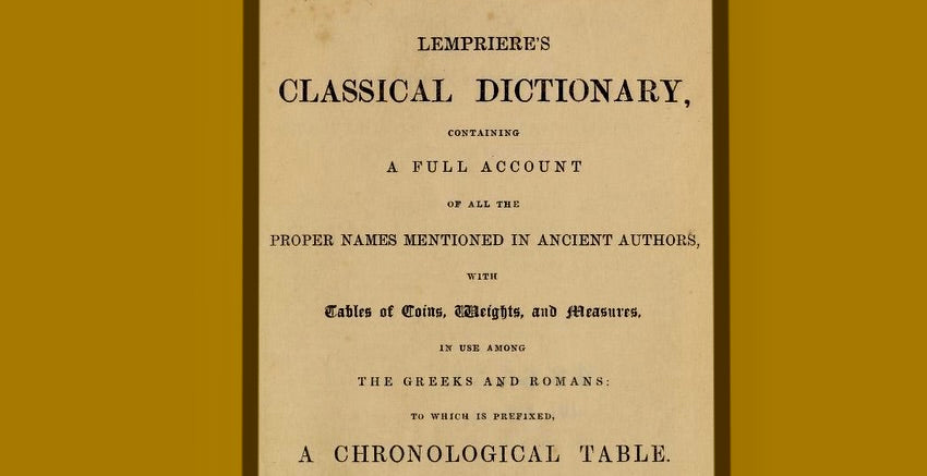 Lempiere's Classical Dictionary 1853