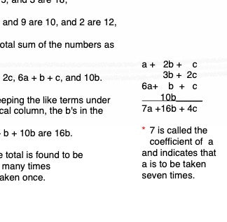 Learning Packet 30625-a  -Math in 1910 Addition and Coefficient Sums