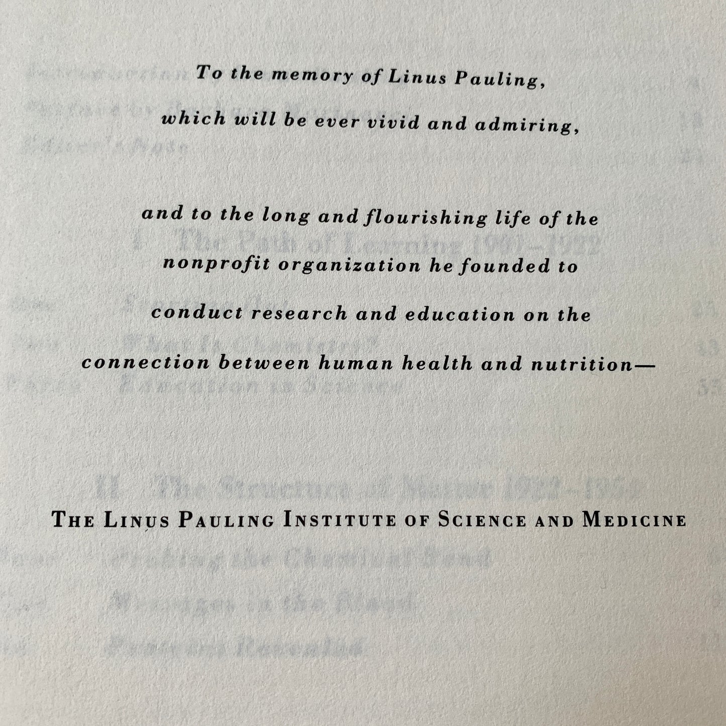 Linus Pauling In His Own Words $18