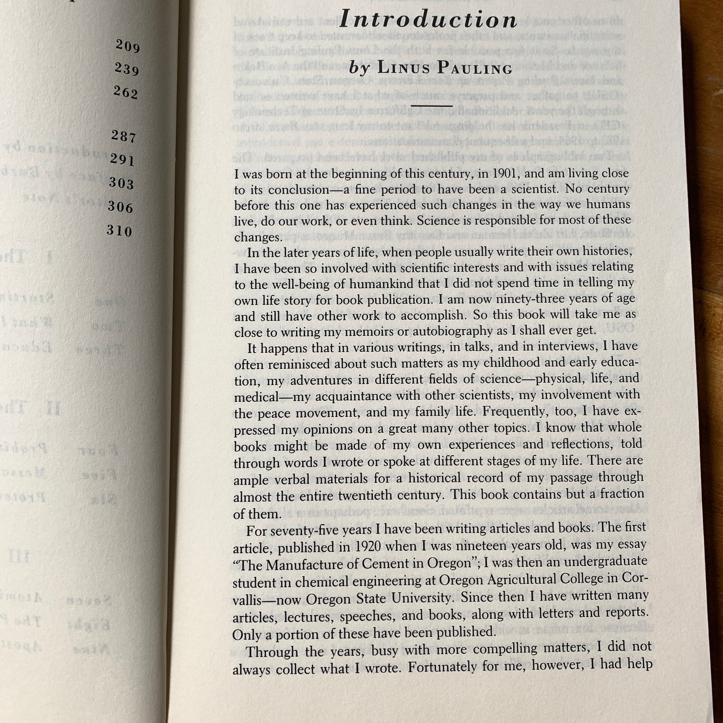 Linus Pauling In His Own Words $18