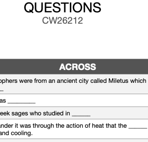 CROSSWORD #26212cw  PreSocratic Greek Philosophers $1