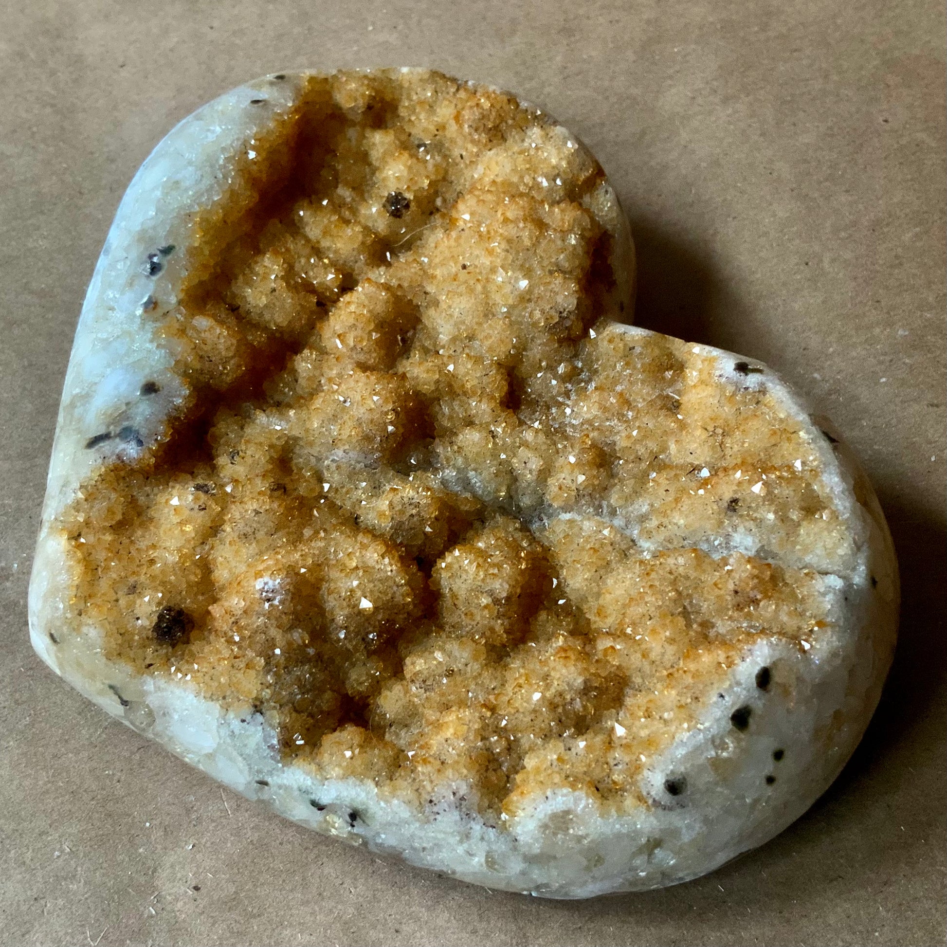 Citrine stone heart for those we love