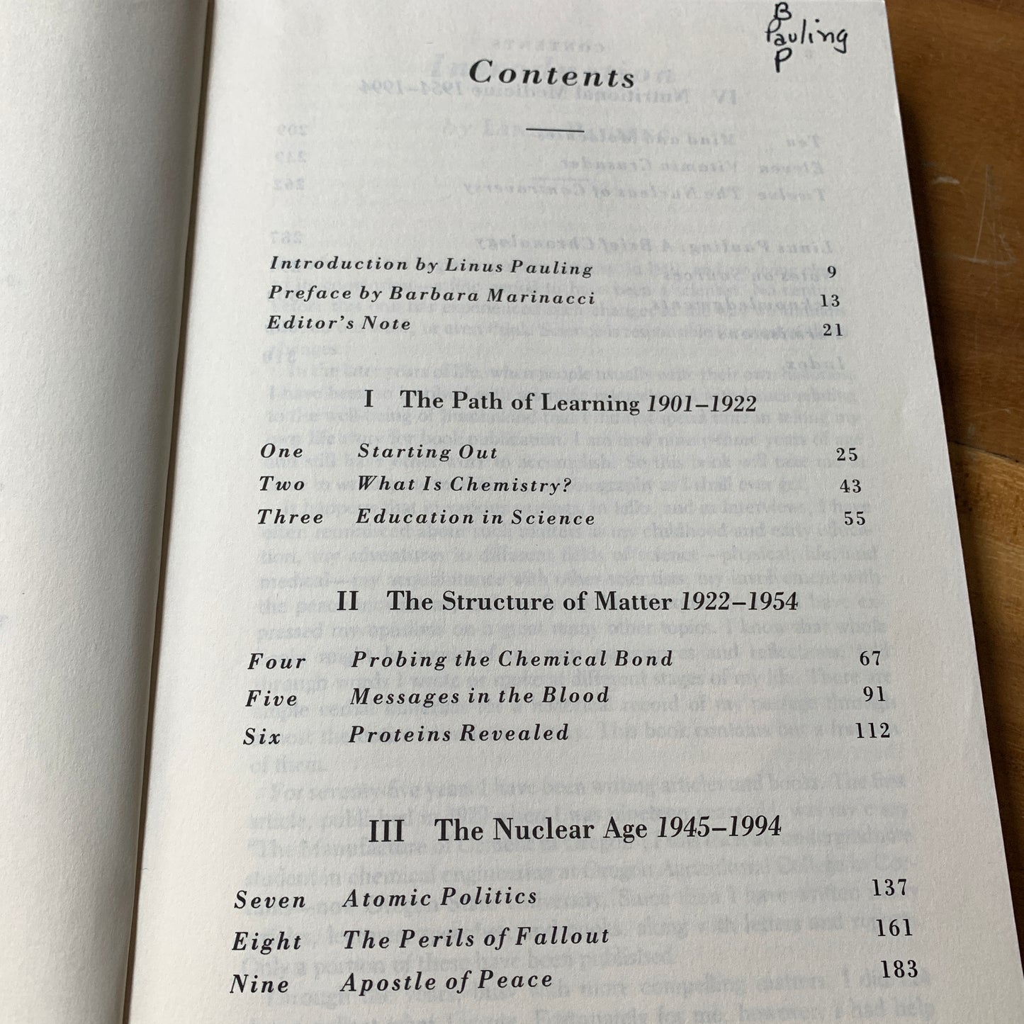 Linus Pauling In His Own Words $18