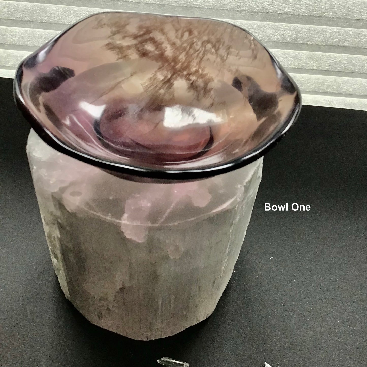  Fluorite bowl one on selenite column