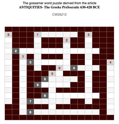 CROSSWORD #26212cw  PreSocratic Greek Philosophers $1