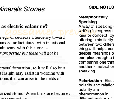 Mini INFO Packet 40725  -Electric Calamine AKA Hemimorphite