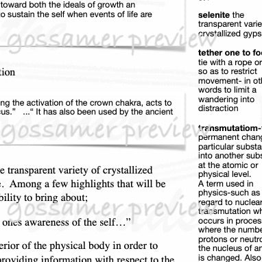 Mini INFO Packet 40825  -Gypsum and Selenite