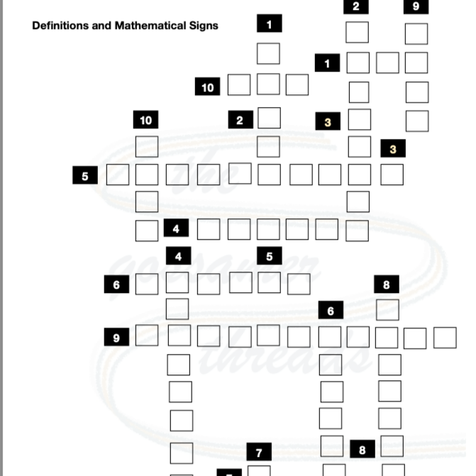learning pack cw30525 Crossword for math 