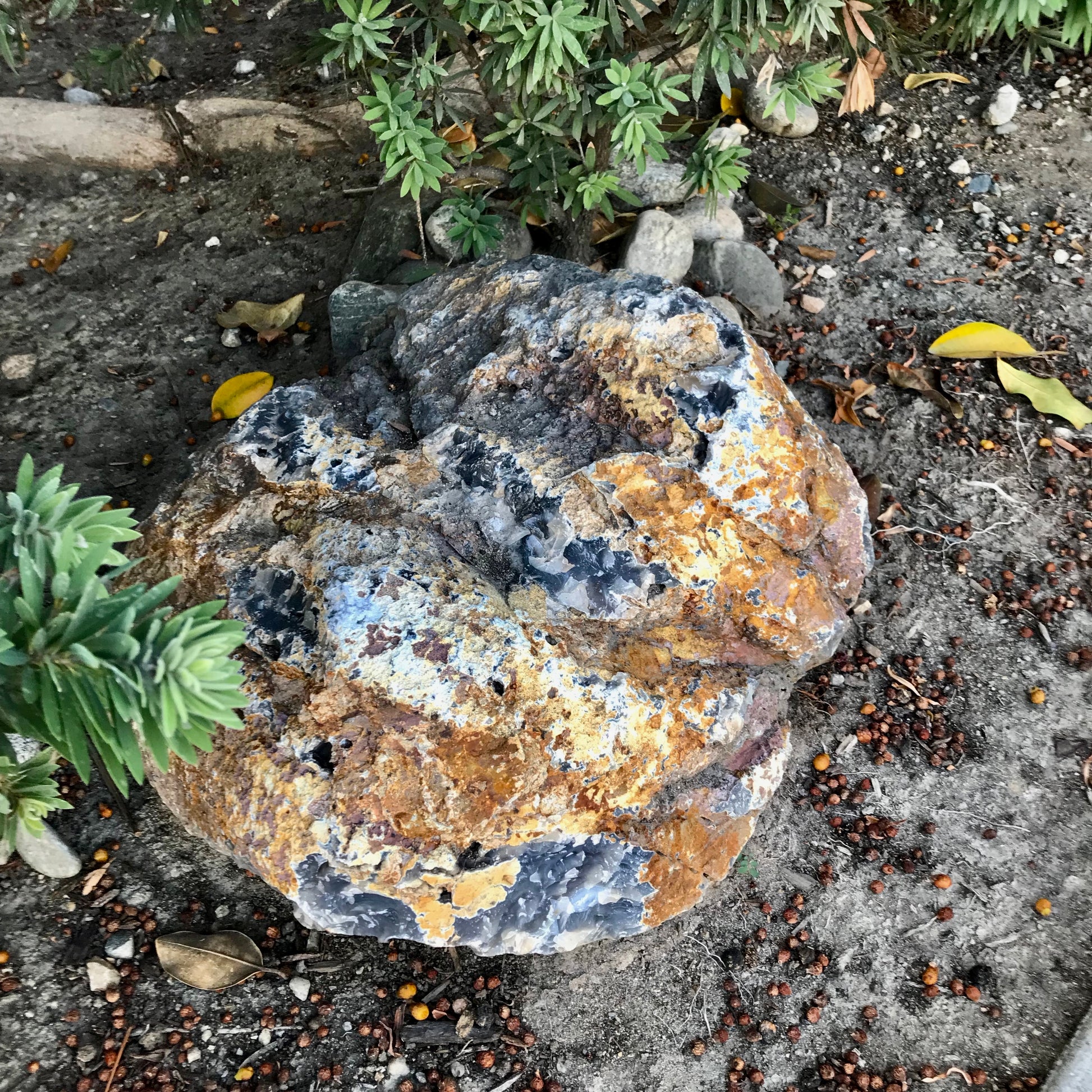 lepidolite boulder calming  landscape feature