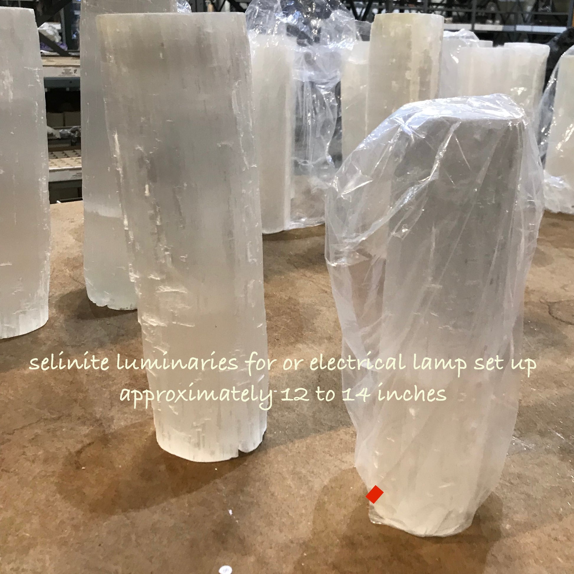 selenite lamps about 12 to 14 inches