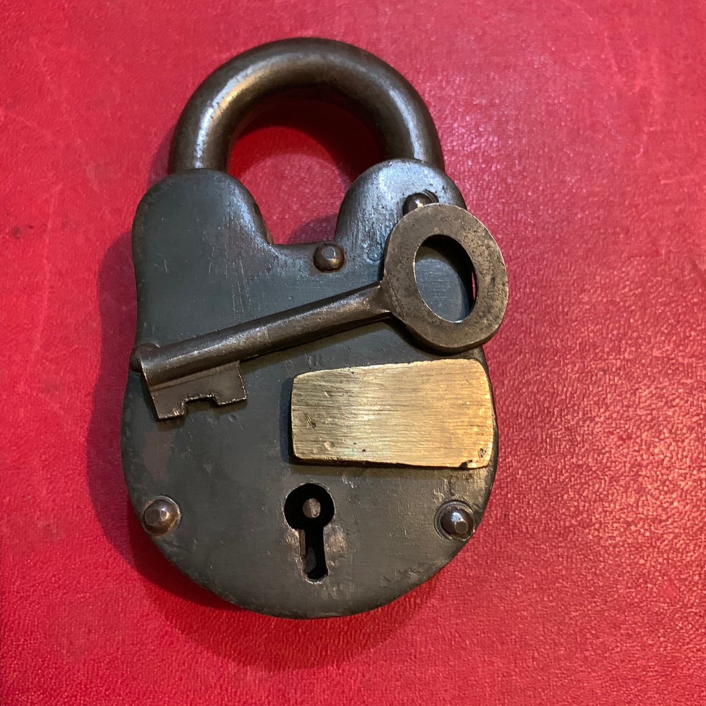 beautiful old lock with key